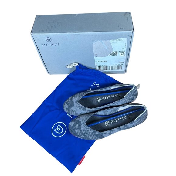 Rothy's The Flat Slip-On Shoes Women's Size 7 in Retired Gray Camo - Picture 3 of 10